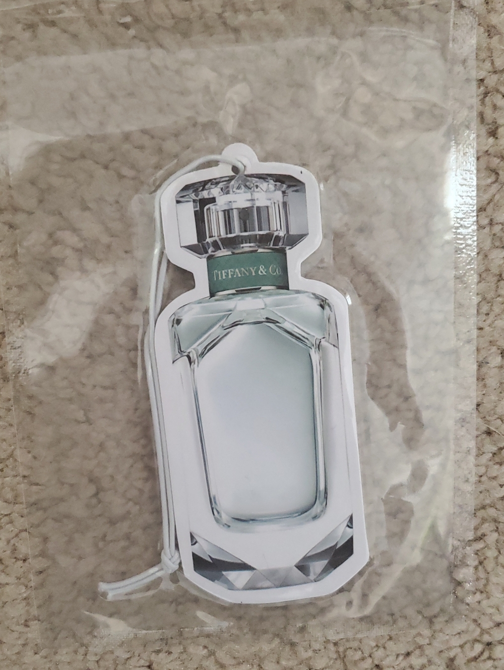 Tiffany & Co. pale blue and white perfume bottle air freshener